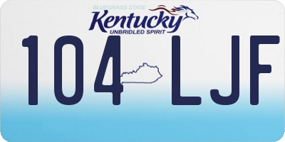 KY license plate 104LJF