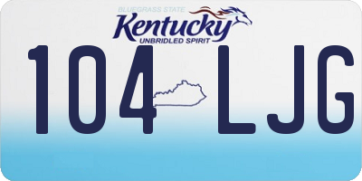 KY license plate 104LJG