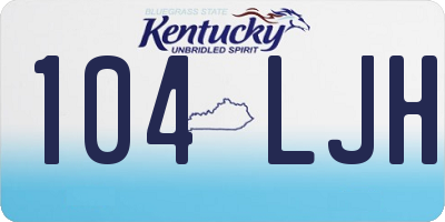 KY license plate 104LJH