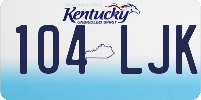 KY license plate 104LJK