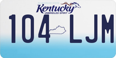 KY license plate 104LJM