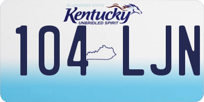 KY license plate 104LJN
