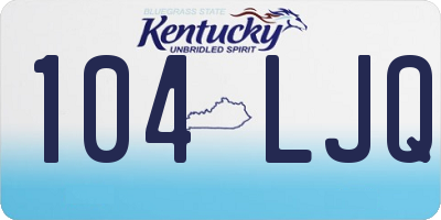 KY license plate 104LJQ