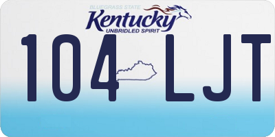 KY license plate 104LJT