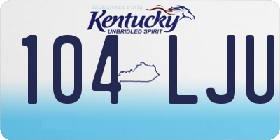 KY license plate 104LJU