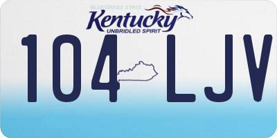 KY license plate 104LJV