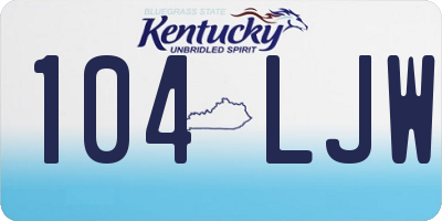 KY license plate 104LJW