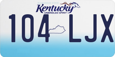 KY license plate 104LJX