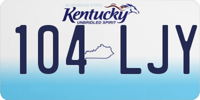 KY license plate 104LJY