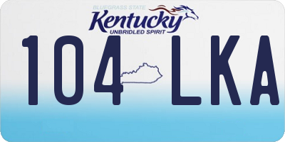 KY license plate 104LKA