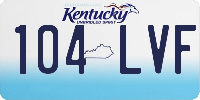 KY license plate 104LVF