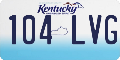 KY license plate 104LVG