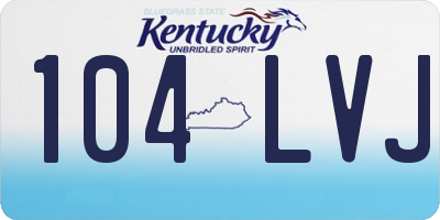 KY license plate 104LVJ
