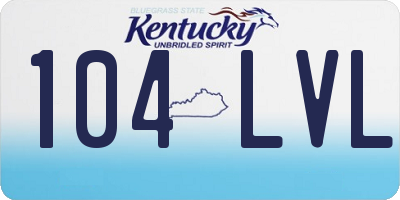 KY license plate 104LVL