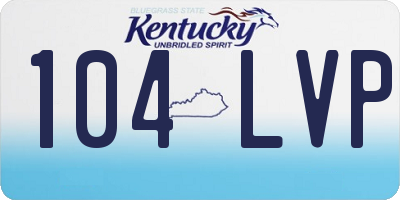 KY license plate 104LVP