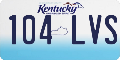 KY license plate 104LVS