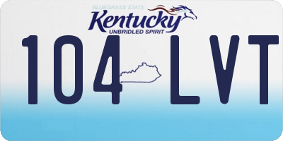 KY license plate 104LVT
