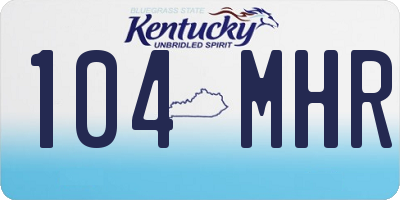 KY license plate 104MHR