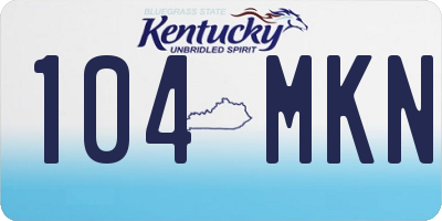 KY license plate 104MKN