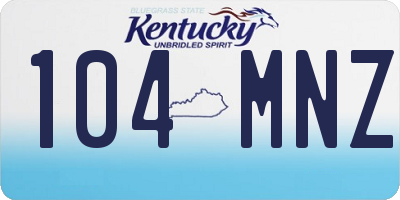 KY license plate 104MNZ