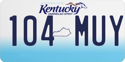 KY license plate 104MUY