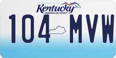 KY license plate 104MVW