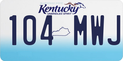 KY license plate 104MWJ