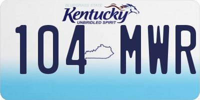 KY license plate 104MWR