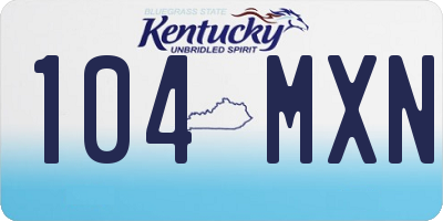 KY license plate 104MXN