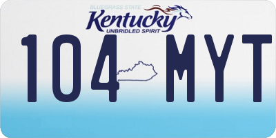 KY license plate 104MYT