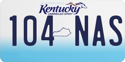 KY license plate 104NAS