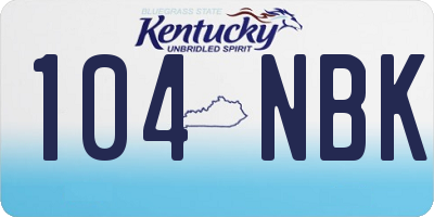 KY license plate 104NBK