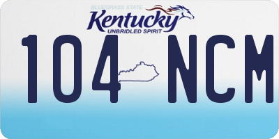 KY license plate 104NCM