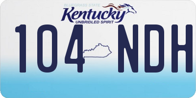 KY license plate 104NDH