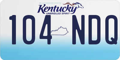 KY license plate 104NDQ