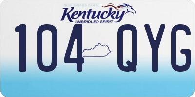 KY license plate 104QYG