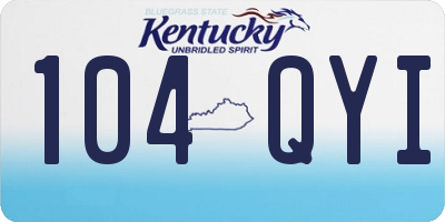 KY license plate 104QYI