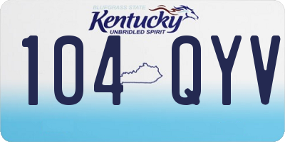 KY license plate 104QYV