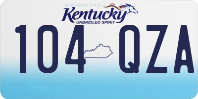 KY license plate 104QZA