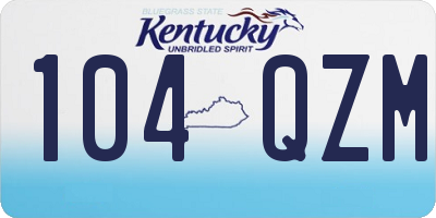 KY license plate 104QZM