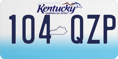 KY license plate 104QZP