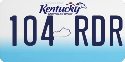 KY license plate 104RDR