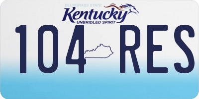 KY license plate 104RES
