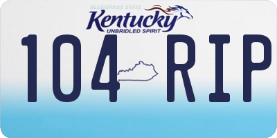 KY license plate 104RIP