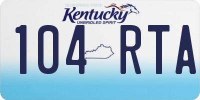 KY license plate 104RTA