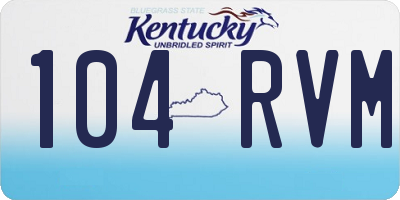 KY license plate 104RVM