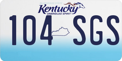KY license plate 104SGS