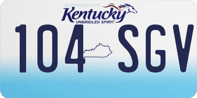 KY license plate 104SGV