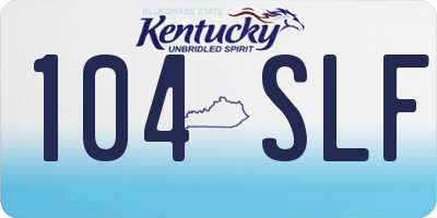 KY license plate 104SLF