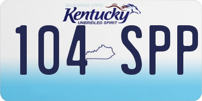 KY license plate 104SPP